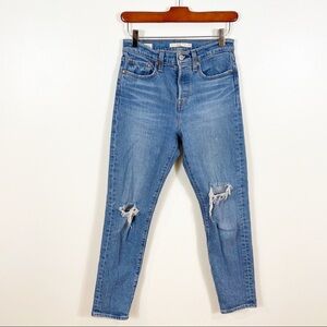 LEVIS Wedgie Straight Distressed High Rise Jean 25